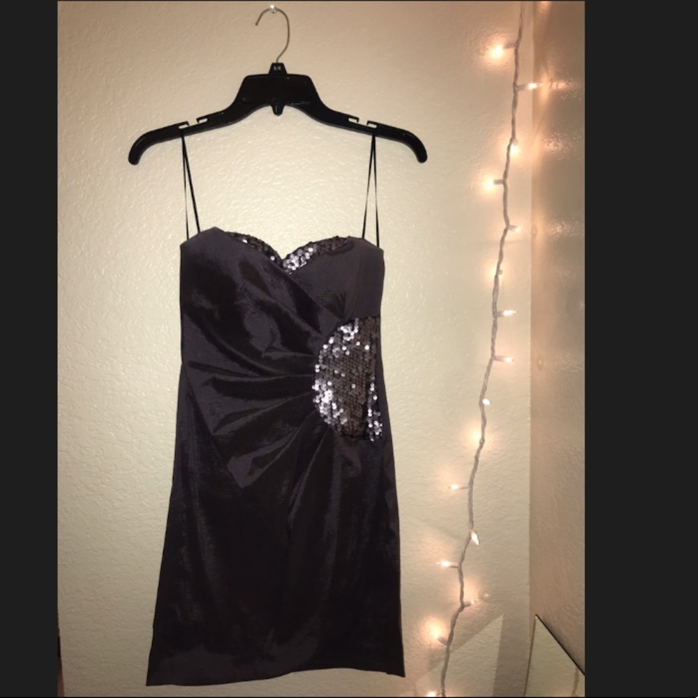 Purple homecoming dress with sparkle detail